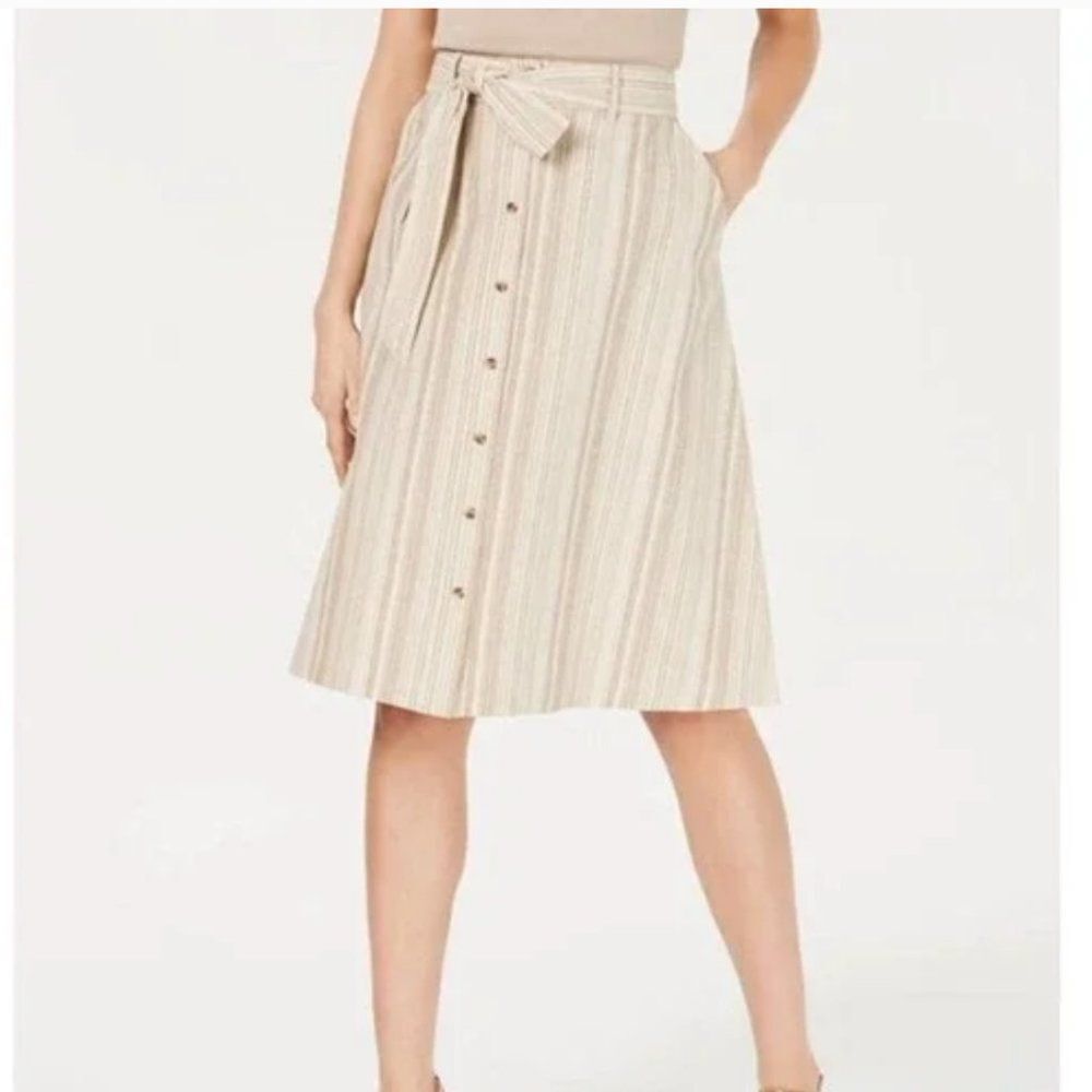 Bar III Linen Cotton Blend Skirt Size 20W NWT Coastal